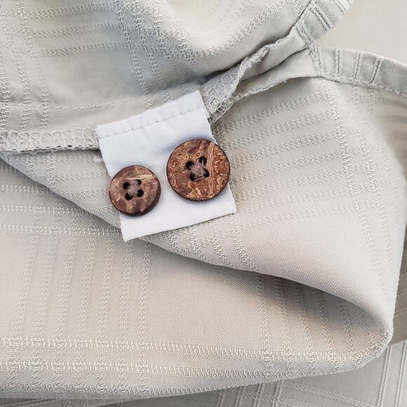 VTG Teddi Shirt Womens L Green Button Down Long Tailored Oversized Classic Crop - Picture 12 of 14